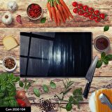 ANTİBAKTERİYEL CAM KESME TAHTASI | BASKILI KESİM TABLASI | 25x35 cm